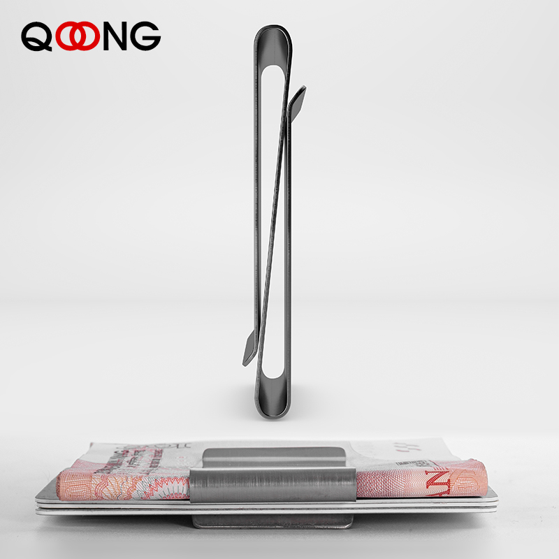 Money Clip Magnetic - Qoong aço inoxidável fino dupla face