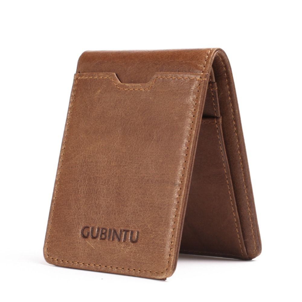 Money Clip Magnetic - Carteiras Masculinas de Couro Genuíno, Slim,